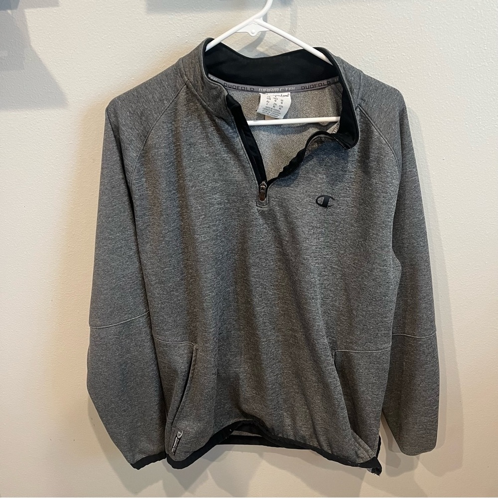 Gray and Black Champion Pull Over Size Large